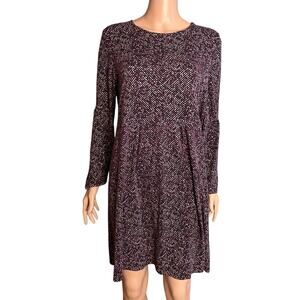 J. Jill Wearever Collection Geometric Print Knit Dress Medium Office Work Flawed